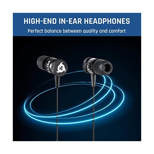 KLIM-Fusion-In-Ear-Headphones-with-Mic-Excellent-Audio-Quality-Long-lasting-Ear-Buds-5-years-Warranty-Wired-Headphones-with-Memory-Foam-Tips-35-mm-Jack-New-2021-Version-Black KLIM Fusion Earbuds with Microphone - NEW 2023 - Long-Lasting Wired Ear Buds - Innovative: in-Ear with Memory Foam…