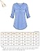 Vivilli Ladies Work Tops, Women's Henley V Neck Cuffed Sleeve Vintage Design Peasant Flowy Tunic Shirt Wine XX-Large