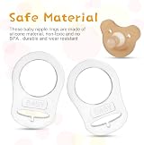 Vicloon 12pcs Silicone Baby Dummy Pacifier Holder Clip Adapter Ring Transparent view 4