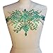 Gorgeous Pure Handmade Beaded Bling Bright Crystal Patches Sew on AB Rhinestones Waist decoration Applique with Stones Sequins Beads DIY Craft Belt for Wedding Dress Decor Decorations (green)