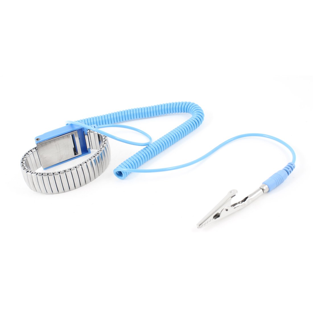 sourcingmap Antistatic ESD Wristband Metal Adjustable Grounding Strap Blue