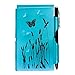 WELLSPRING Blue Butterfly Notepad for Note Taking, Pocket Notebook Journal with Pen Holder, Small Notepad for Daily Jotting, Notebook Journal for Work, Mini Notepad for Daily Journal and Lists