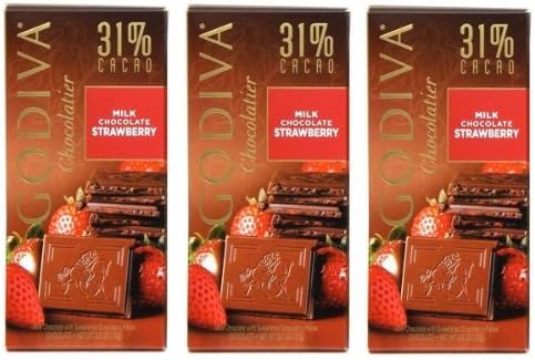 Amazon Godiva ゴディバ チョコレーティア 板チョコレート 31 ストロベリーミルクチョコレート 3個 並行輸入品 Godiva 板チョコ チョコバー 通販
