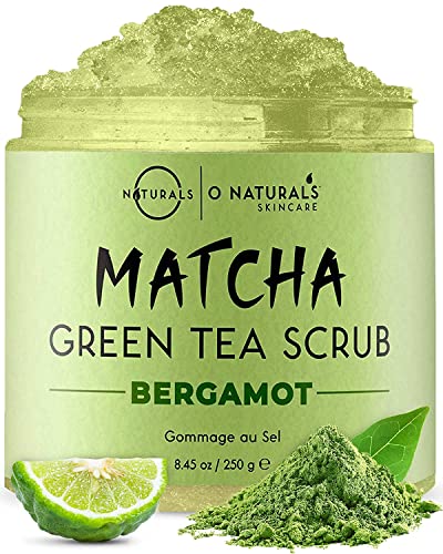 Männer Körperpeeling Salt Body Scrub Peeling Gesicht Peeling Körper Matcha & Bergamotte Peeling Salz Dead Sea Salt Meersalz Scrub Porenreiniger Mitesserentferner Feuchtigkeitsspendend Anti Aging 250g