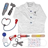 TOPTIE Doctor Nurse Role Play Set Dress Up Surgeon Costumes Set for Kids Great Gift Idea-Doctor-S