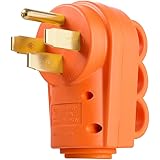 MICTUNING 125 250V 50Amp Heavy Duty RV Replacement Male Plug with Ergonomic Handle Yellow