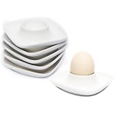 Vila KuChe Ceramics White Egg Cups for Hard Boiled Eggs Set 6pcs
