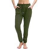 Walifrey Womens Joggers with Pockets, Drawstring Sweatpants Women for Lounging Jogging Workout and Gym