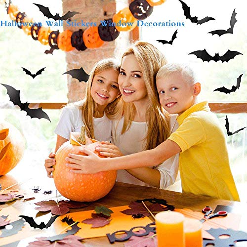 DIY-Halloween-Decorations-Bat-72Pcs-3D-Bat-Wall-Decal-Decor-Window-Sticker-Halloween-Decor-PVC-Bat-Indoor-Party-Supplies-72pcs-Black