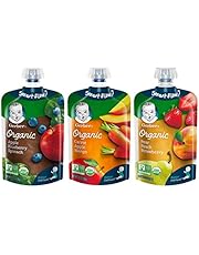 Gerber Organic 2nd Foods, Fruit & Veggie Variety Pack Pureed Baby Food, 3.5 Ounce Pouch, 18 Count (Packaging May Vary)