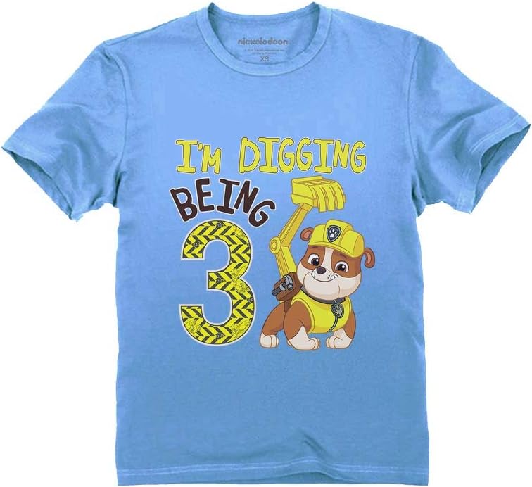 Tstars - Paw Patrol Rubble Digging 3rd Birthday Official Toddler Kids T-Shirt