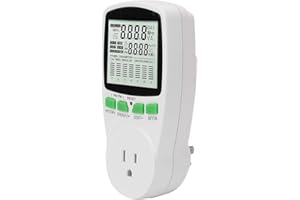Electricity Usage Monitor Power Meter Plug, Home Energy Watt Volt Amps Wattage KWH Consumption Analyzer with HD LCD Backlight