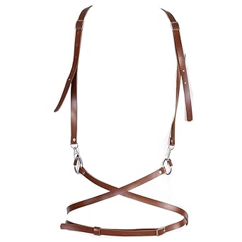 Damen Kostüm PU Leder Harness Body Harness Geschirr Einstellbar Schnallen Gürtel für Mädchen Frauen Dark Rock Street