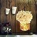 HABOM Mason Jar Sconce Rustic Home Wall Decor with LED Fairy Lights - Handcrafted Hanging Mason Jar Sconces (Set of 2)