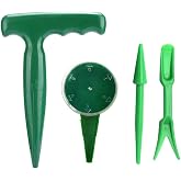 cozyou 4 Pack Adjustable Hand Hold Sowing Seeds Dispenser, Seedlings Dibber and Widger Hole Puncher Garden Hand Tool Sets