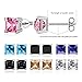 R-timer Womens Fashion Jewelry Stud Earrings Set 18K Whit-Gold Plated with Crystals from Swarovski (Square-claw)
