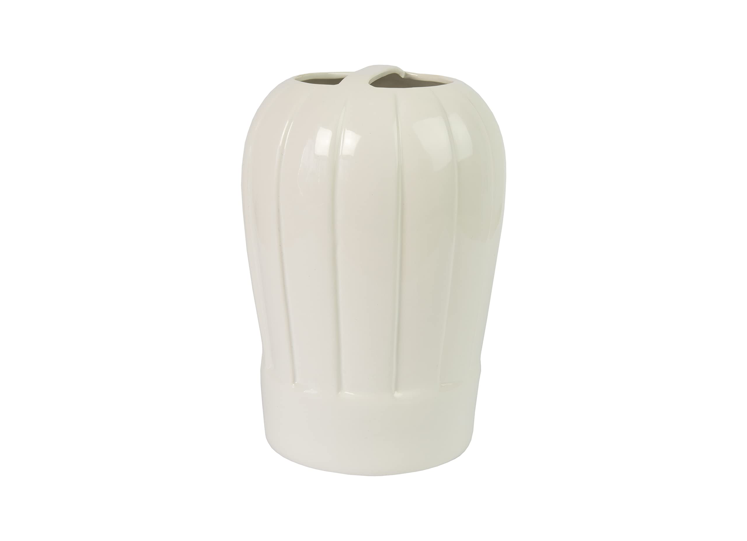 FISURA Original Kitchen Hat Utensil Holder, Ceramic Utensil Holder, White Kitchen Organizer, 12 x 12 x 22.5 cm
