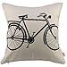 SIXSTARS Decorative Linen Cloth Pillow Cover Cushion Case Bicycle, 18