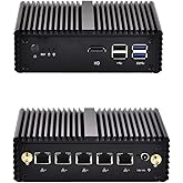 QOTOM Q730G5 Barebone Mini PC - Intel Quad-core J4105, AES-NI, 5 Intel 2.5G LAN, 10Watts, Industrial Mini PC Firewall Gateway