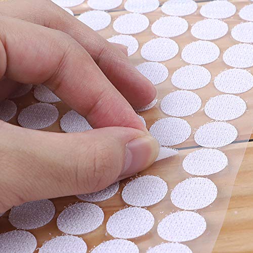 WXBOOM 1400pcs 0.59"(15mm) Diameter Hook and Loop Self Adhesive Dots