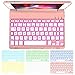 Earto iPad Mini 5 / Mini 4 Keyboard - 135 Degree Flip 7 Color Backlit Aluminum Shell Smart Folio Keyboard Case with Auto Sleep/Wake for iPad Mini 5th Gen 2019 / iPad Mini 4 2015, Rose Gold