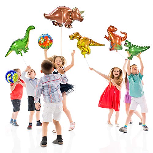 Herefun 8 Stücke Dinosaurier Folienballon, Dinosaurier Ballons Wiederverwendbare Heliumballons, Folien Ballons für… – Bild 7