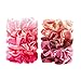 R HORSE 12 Packs Silk Satin Hair Scrunchies Solid Pink Color Elastic Ties Ponytail Holders Hair Bands Hair Bobbles Hair Accessories for Women Lady