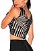 LEO BON Sequin Crop Tops For Women,Women's Black Lace Crop Tops Sexy Glitter Sequin Wrap Sleeveless Tank Camis