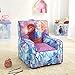 Idea Nuova Frozen 2 Kids Nylon Bean Bag Chair with Piping & Top Carry Handle with Olaf Graphics, Anna & Elsa, Purple, Large