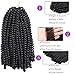 Gabrielle 3 Pack (8 Inch, 1B#) Spring Twist Hair Crochet Twist Synthetic Hair Extensions For Braids Spring Twist High Temperature Crochet Synthetic Fiber Spring Twist Hair 1B