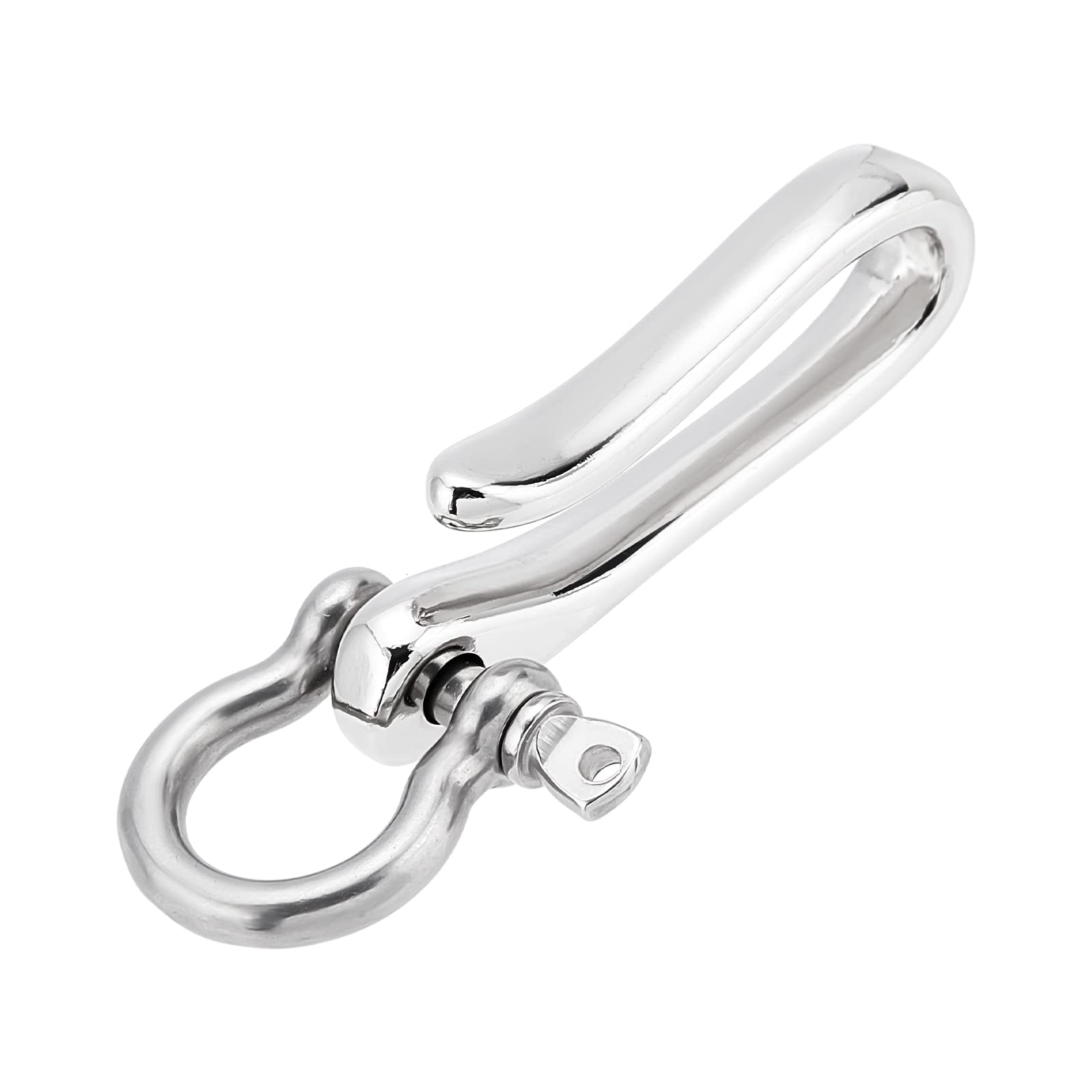 Photo 1 of PH PandaHall 1pc U Shape Hook Keychain Brass Solid Keychain Hook D-Ring Anchor Shackle Clasps Silver Key Buckle Belt Wallet Clip Holder for Women Men Wallet Key Chain Badge