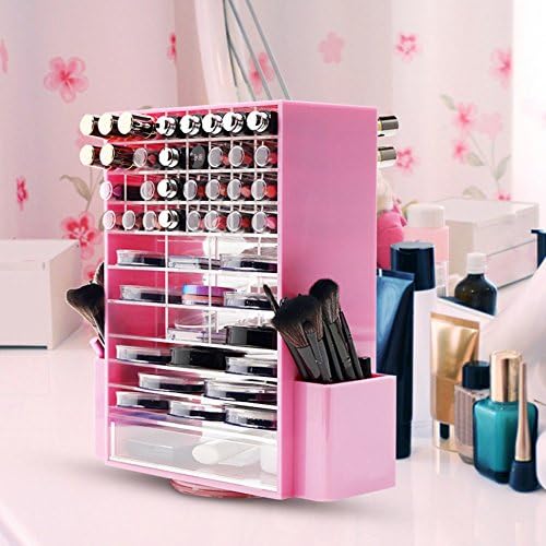 360-degree rotating makeup organizer extra large transparent household use desktop storage box shelf -B
