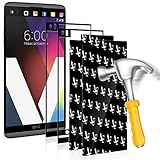 LG V20 Glass Screen Protector - Aksuo [2 Pack] Full Coverage Tempered Glass Skin film (Black 5.7 inch) and [2-PACK] Nano Screen Protector [No bubbles] [Easy to Install] Lifetime Replacement Warranty