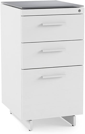 Amazon Com Bdi Centro 3 Drawer File Cabinet Satin White Gray Glass Furniture Decor