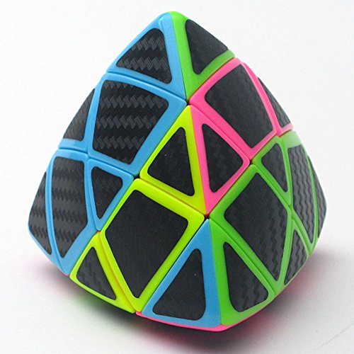 Lanlan 3x3 Magic Cube Multicolour Carbon Fibre Pyramorphix with Stickers Professional Competition Intelligence Development Cube - Thumbnail 2