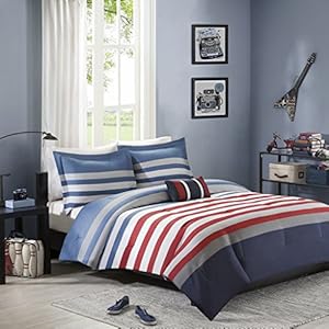 Amazon.com: Mi Zone - Kyle Comforter Set - Red - Twin/Twin