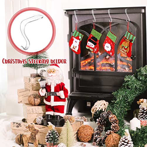 Jetec Christmas Stocking Holders Acrylic Stocking Hangers for Mantel