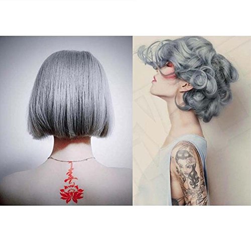 Silver Grey Hair Cream Unisex Smoky Gray Punk Style Light Grey