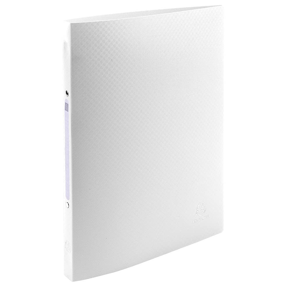 Exacompta - ref. 54178E - 1 flexible binder with OPAK label - 2 round rings, diameter 15 mm - Spine 20 mm - External dimensions: 32 x 25 cm - A4 file format - Colour: white
