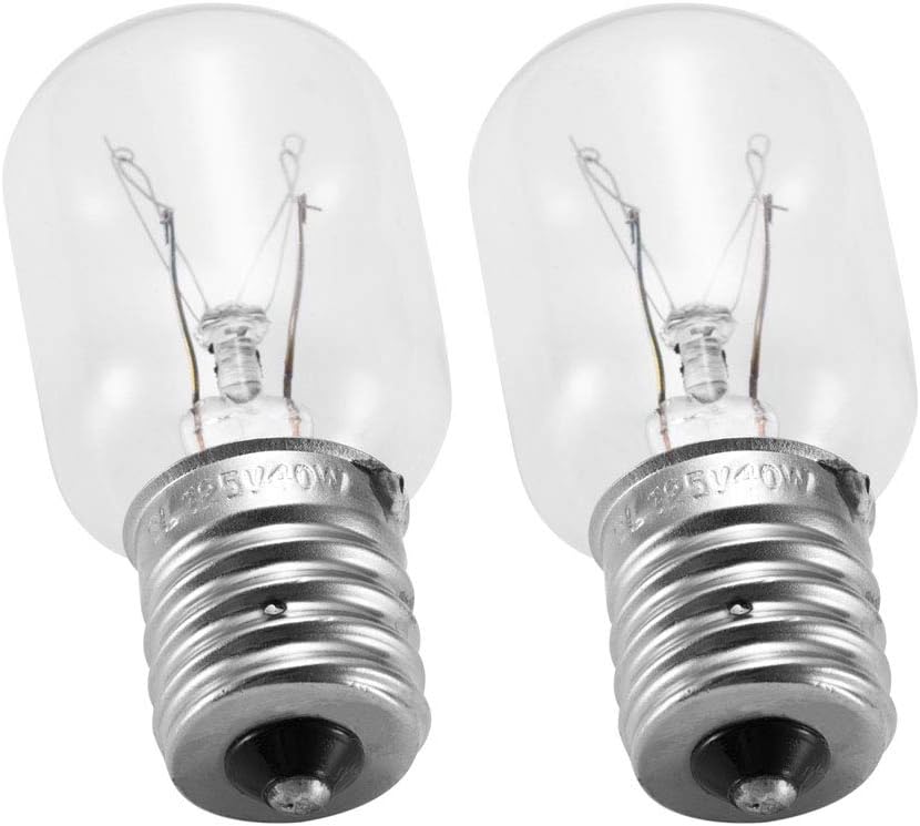 Light Bulb for Whirlpool Microwave - Microwave Light Bulb Fits for Whirlpool Maytag GE Amana Over The Range Hood Microwave, Dimmable with 125V 40W E17 Base, Kitchen Night Light, Repalce 8206232A (2): Home Improvement
