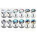 PiercingJ ❤Valentines Gifts 12pcs 16G Stainless Steel Stud Barbell Earrings Fake Cheater Illusion Plug Gauge 0G Look