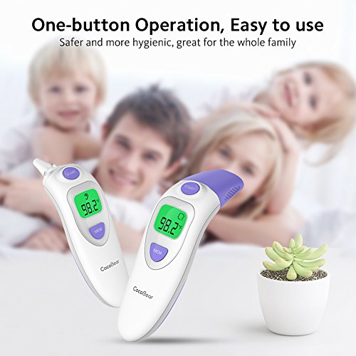 Baby Forehead Thermometer with Ear Function, Cocobear 4 in 1 Digital Infrared Thermometer with Fever Alert Silent Mode for Baby Kid and Adult - CE and FDA Approved - Thumbnail 7