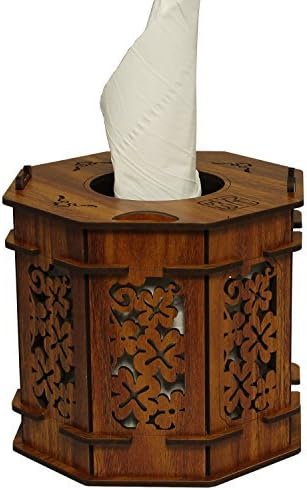 takefar Tissue box storage function dresser storage box wood retro style environmental protection materials four leaf grass pattern(wanghua pear)