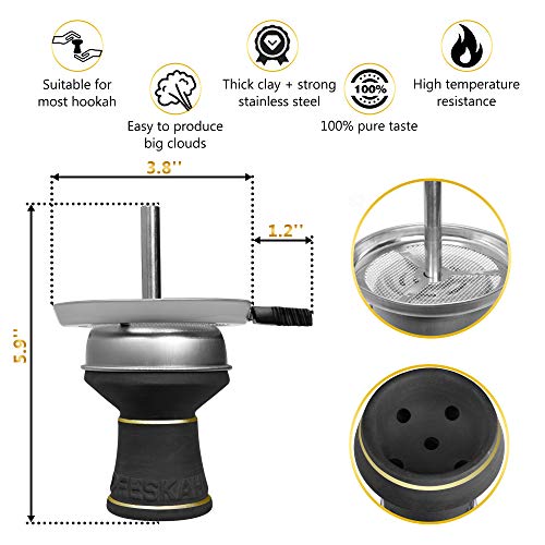 Hookah Bowl Set, Shisha Charcoal Holder Heat Management System, Hookah