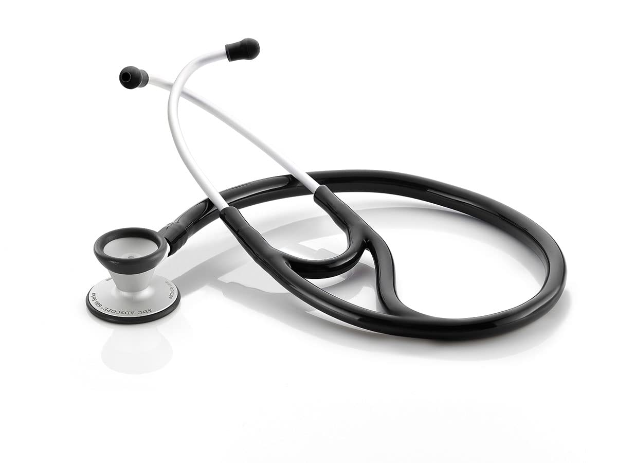 ADC Adscope 606 Ultra Lightweight Cardiology Stethoscope with Tunable AFD Technology, 28 inch Length, Black