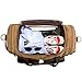 SUVOM Canvas Duffle Bag Genuine Leather Weekend Bag Carry On Travel Tote Duffel Weekender Luggage Oversized Holdalls Handbag for Men and Women with Padded Shoulder Strap(Coffee)