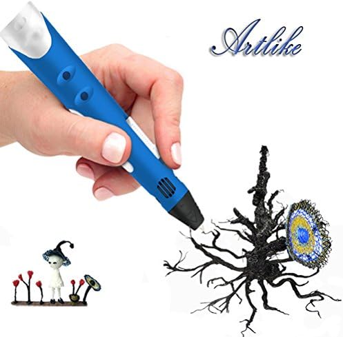 Artlike 2016 Newest 3D Stereoscopic Printing Pen for 3D Doodling and Drawing with Power Adapter ABS for Children(Blue)