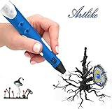Artlike 3D Stereoscopic Printing Pen for 3D Doodling and Drawing with Power Adapter ABS Filament for Children (Blue)