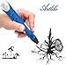 Artlike 2016 Newest 3D Stereoscopic Printing Pen for 3D Doodling and Drawing with Power Adapter ABS for Children(Blue)