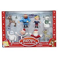 Rudolph the Red Nosed Reindeer Figures - Bring the Story to Life - Ideal for Holiday Decorating, Cake Toppers, Playtime - Includes 2" Figure of Rudolph, Hermey, Bumble and More - 8 Piece Figurine Set